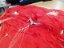 Red canopy being relined